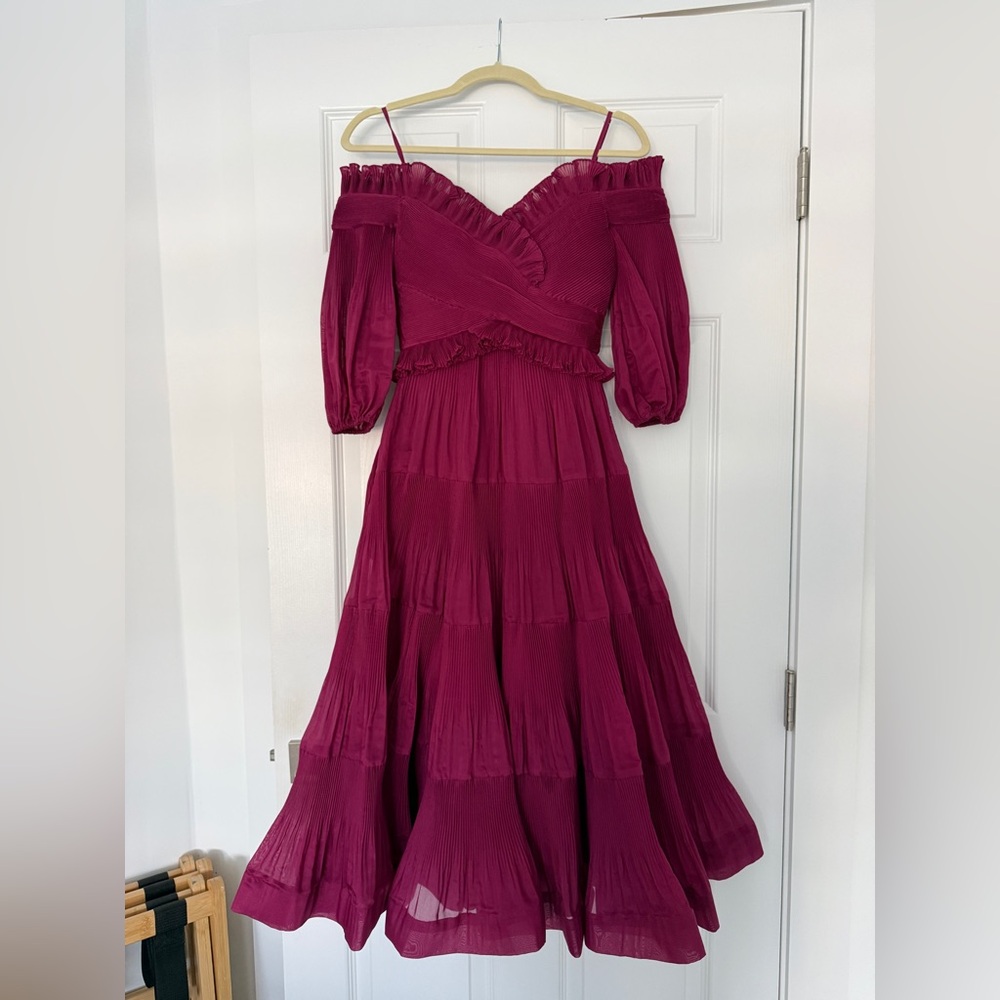 Zimmerman Dress Off the Shoulder Midi Dress 0P